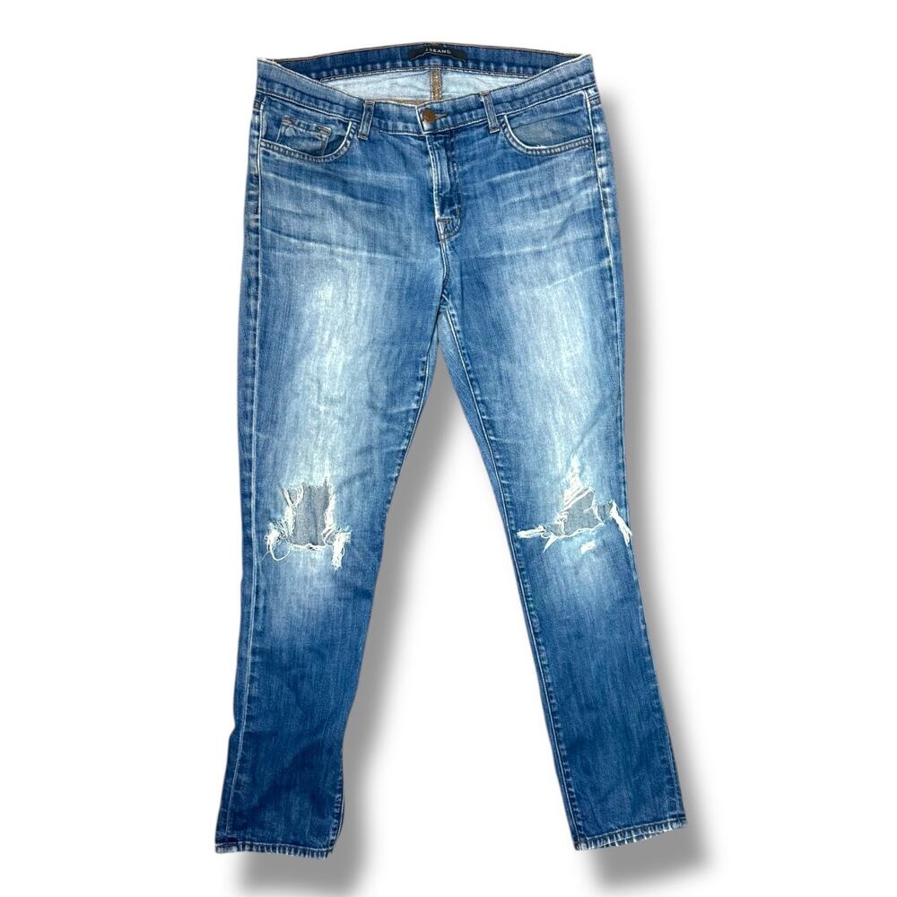 J. Brand Ellis Midrise Destroyed Knee Skinny Jeans GUC
